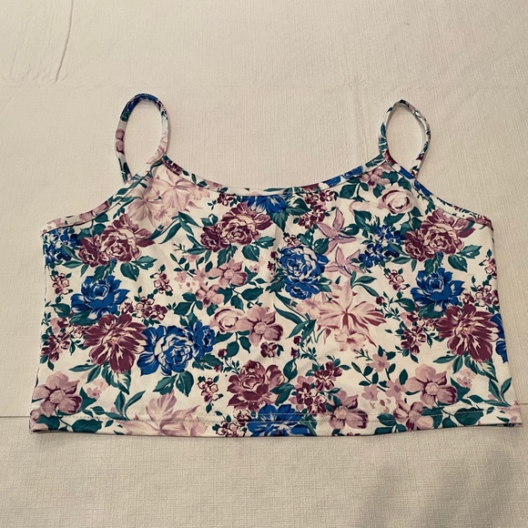 Floral Cropped Tank Top - Picture 1 of 1